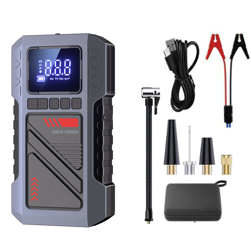 Compressor de Ar Automotivo 150PSI 14.8V Digital com Função Auxiliar 12V, USB e Luz LED Portátil