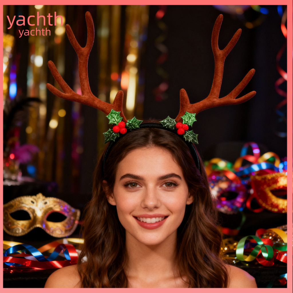 Christmas Party Accessory Festive Costume Reindeer Antler Headband Hair Xmas Hairpin Holiday Decoration for Women and Ki