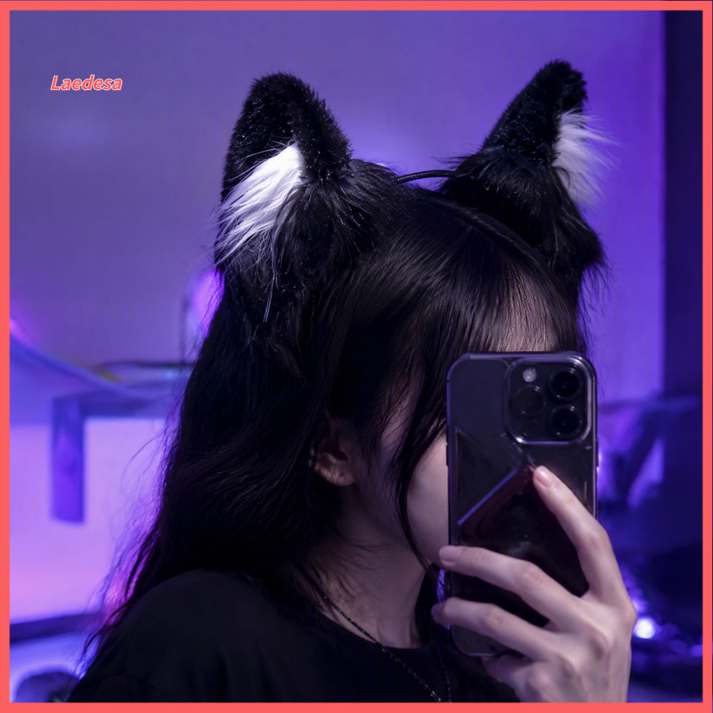 Fox Ears Headband Christmas Costume Cat Soft Fuzzy Hair Hoop for Men Women Cute Furry Headwear for Cosplay Halloween Par