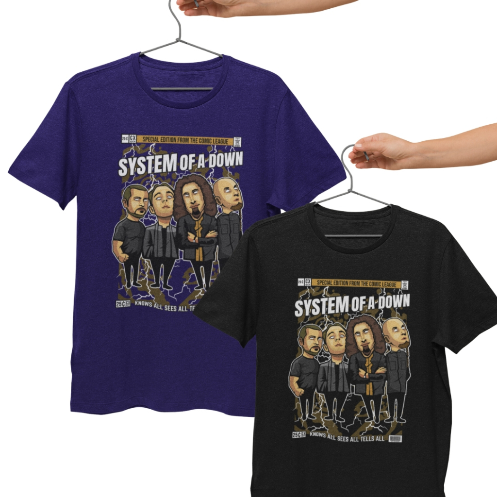 Camiseta Banda Rock Metal System of a dow 100% algodão Tshirt Funko Unissex Show e Festival