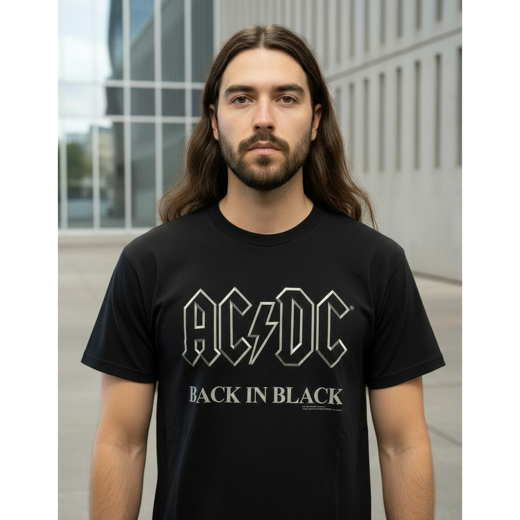Camiseta Camisa Blusa Acdc Back In Black Rock Banda Classico Show Festival Turne
