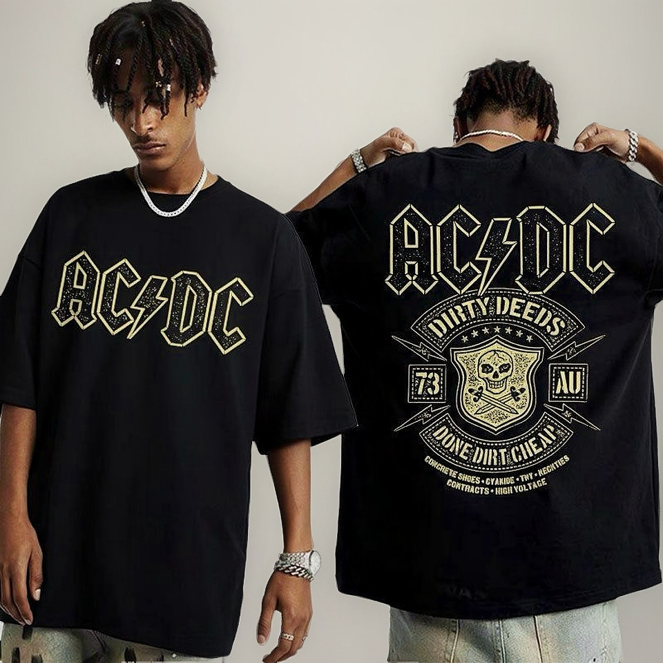 Camisa Camiseta Acdc Banda Rock Roll Estampado Unissex Top Show Turne Festival