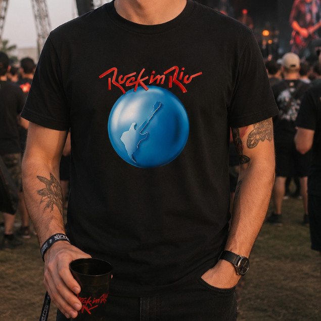Camiseta de Rock Rio Banda Festival Musica Camisa Vintage 100% Algodão Trendbox