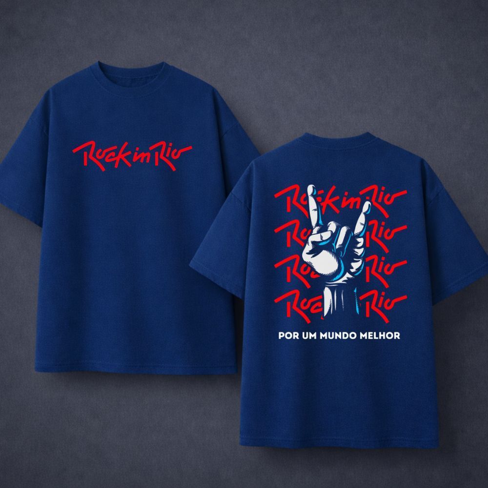 Camiseta Rock in Rio Mão do Rock Festival Música Rockeiro Show Bandas Algodão Premium Unissex Trendbox