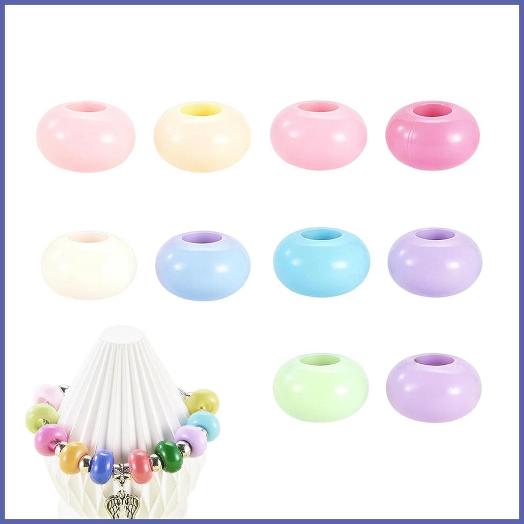 Contas Para Pulseiras 20 Peças Redondas Buraco Grande Acrílico Colar Espaçadores Jóias Adultos DIY Caneta Chaveiro Camis