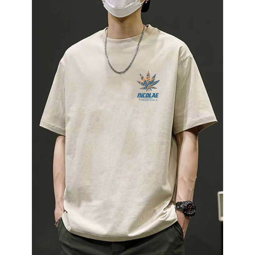 Verão masculino 2024 novo estilo estilo japonês solto tamanho grande ins Street Wear pesado algodão de manga curta camis