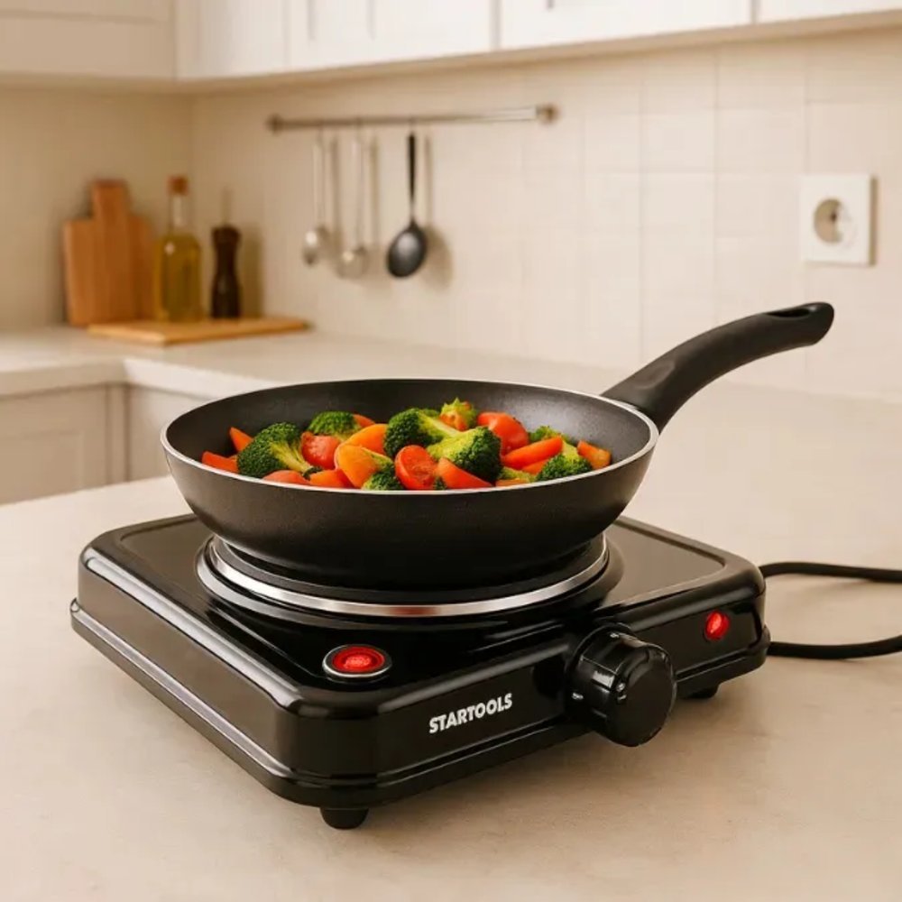 Fogareiro Elétrico de Indução 1 Boca 220V Portátil 1000W Compacto Cozinha Moderna Viagem