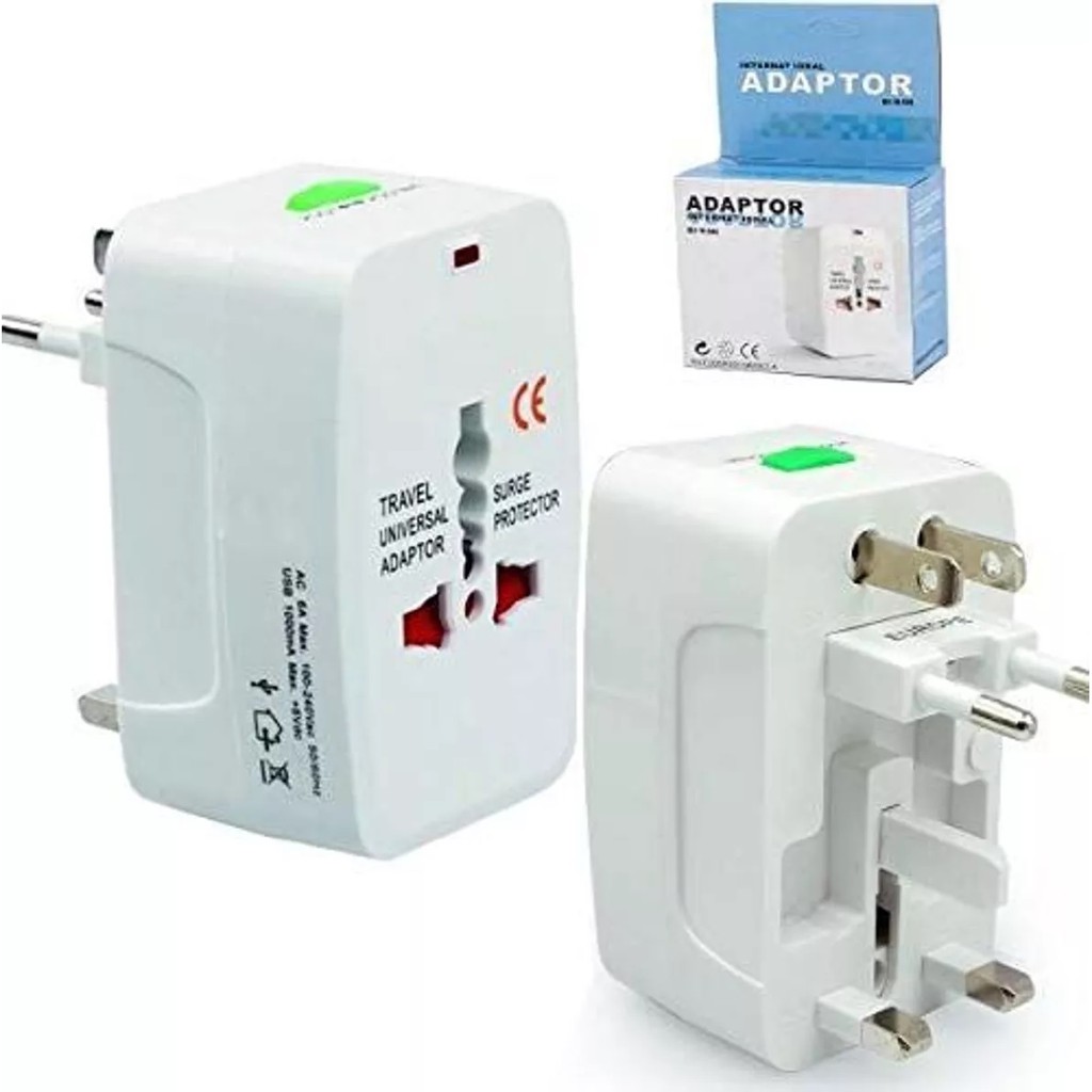 Adaptador Tomada Universal Viagem - Arg Chile Usa Euro Asia 110V/220V (Bivolt)