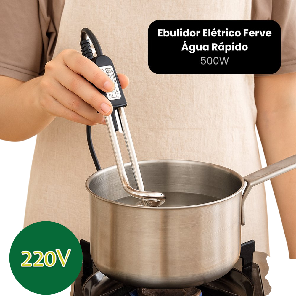 Ebulidor Elétrico 220V Mergulhão Esquenta Rápido Água Chá Café 500w Viagem Portatil