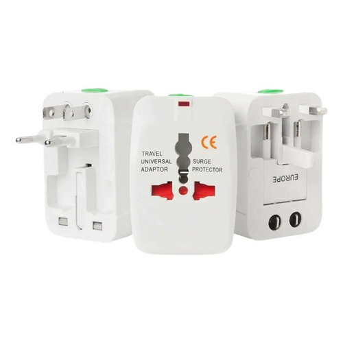 Adaptador Universal De Tomada Viagem Internacional C/ Usb Kapbom Kit 2 Pçs 127/220v