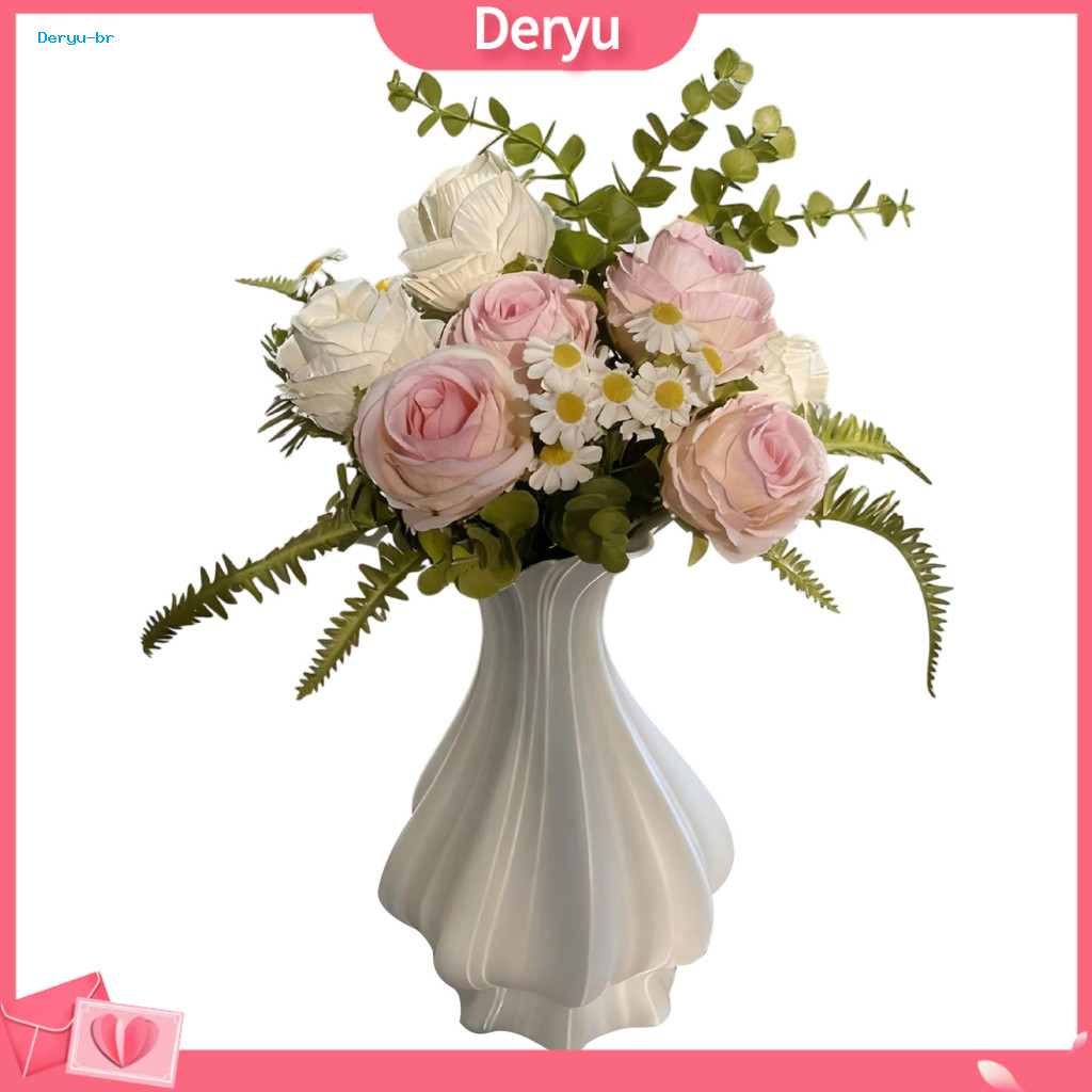 Modern Minimalist Vase Unique Indoor Home Decoration Wavy 3d Printed Flower – Artistic Ribbed Table Centerpiece Decora