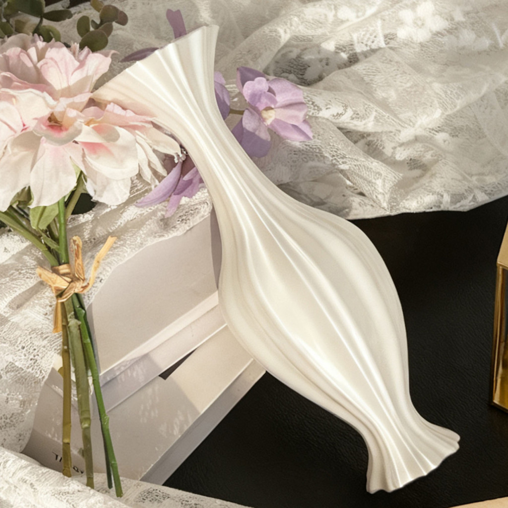 3d Printed Modern Artistic Vase – Minimalist Decorative Flower Container for Home Room Bedroom Tabletop Floral Arrange