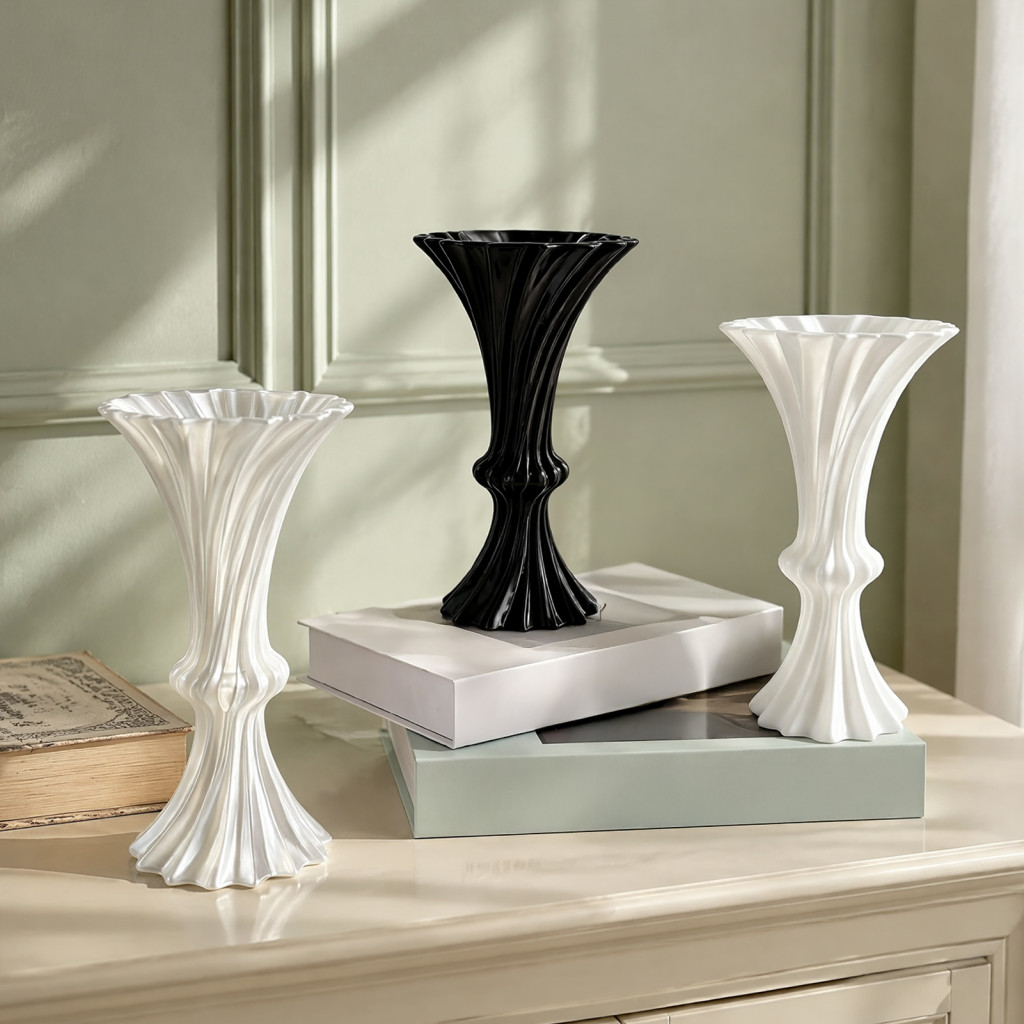 3d Printed Modern Flower Vase – Minimalist Artistic Floral Holder for Home Room Bedroom Table Centerpiece Decor Stylis