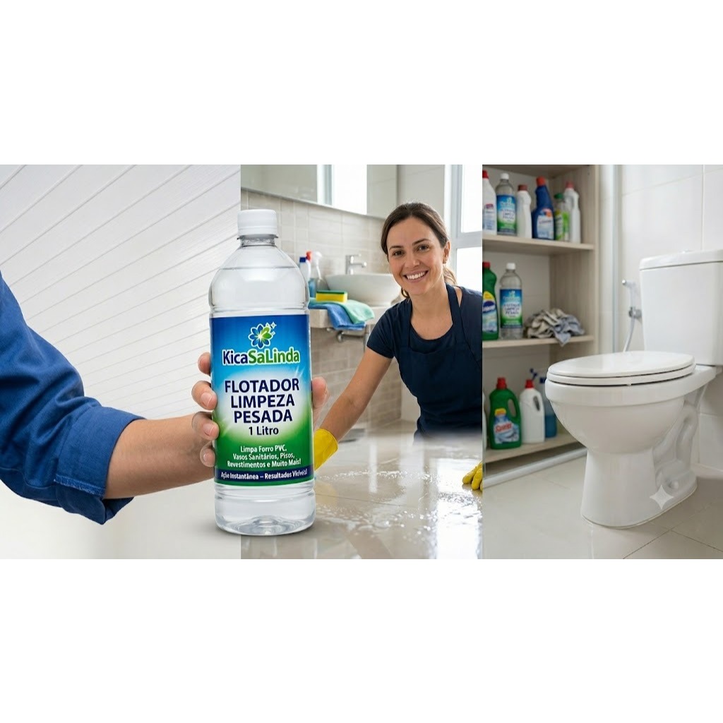 Limpeza Pesada Flotador KicaSaLinda 5 Litros – Limpa Forro PVC, Vasos Sanitários, Pisos e Muito Mais