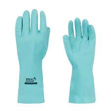 Kit 3 Luva Nitrilica Verde Com Forro Volk Louça Produto Quimico Faxina Limpeza Pesada Laboratorio