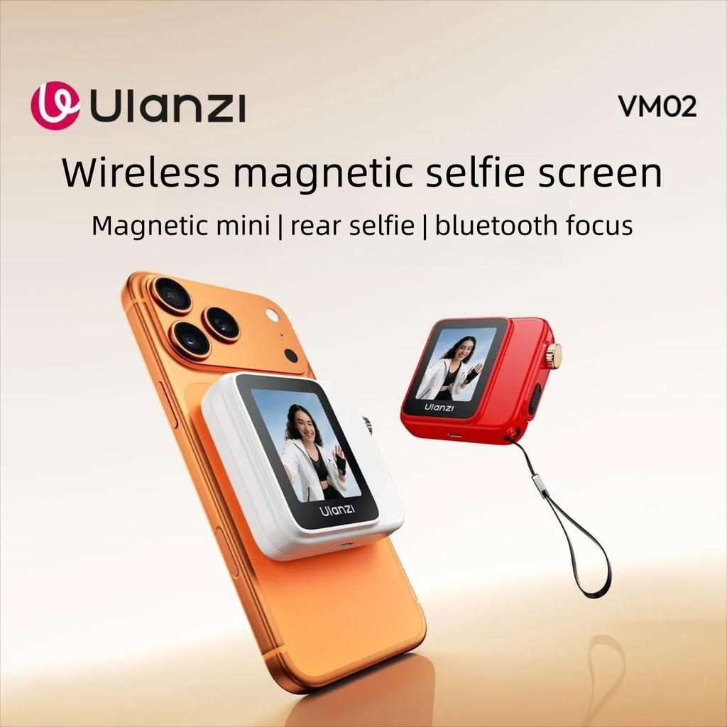 Ulanzi VM02 Selfie Treasure Tela de selfie traseira magnética sem fio Bluetooth Zoom giratório Gravação remota vlog Moni