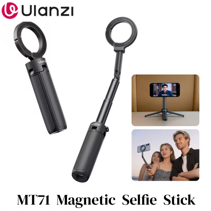 Ulanzi MT71 MagLock Selfie Stick Tripé De Telefone Extensível De 4 Seções Para Transmissão Ao Vivo De Vlog