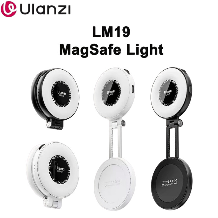 Luz De Preenchimento Ulanzi LM19 MagSafe CRI 95 + Luzes De Selfie Bicolor Para Flashes Móveis Vlog Livestream