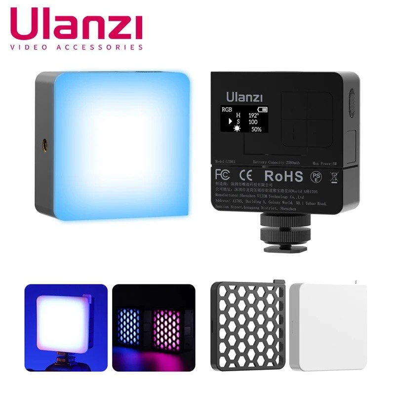 Ulanzi VL49 RGB Pro Luz De Vídeo Mini LED Câmera 2500mAh Lâmpada Magnética Recarregável Para Vlog Youtube Tik Tok