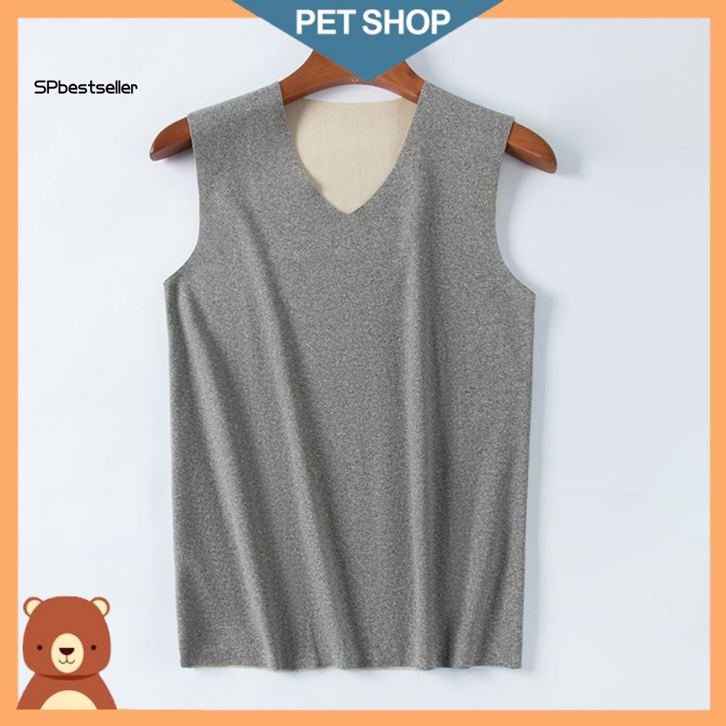 Workout Tank Top Vest Tops Men's V-neck Sleeveless Seamless Reversible Pullover with Temperature-locking Brushed Fabric