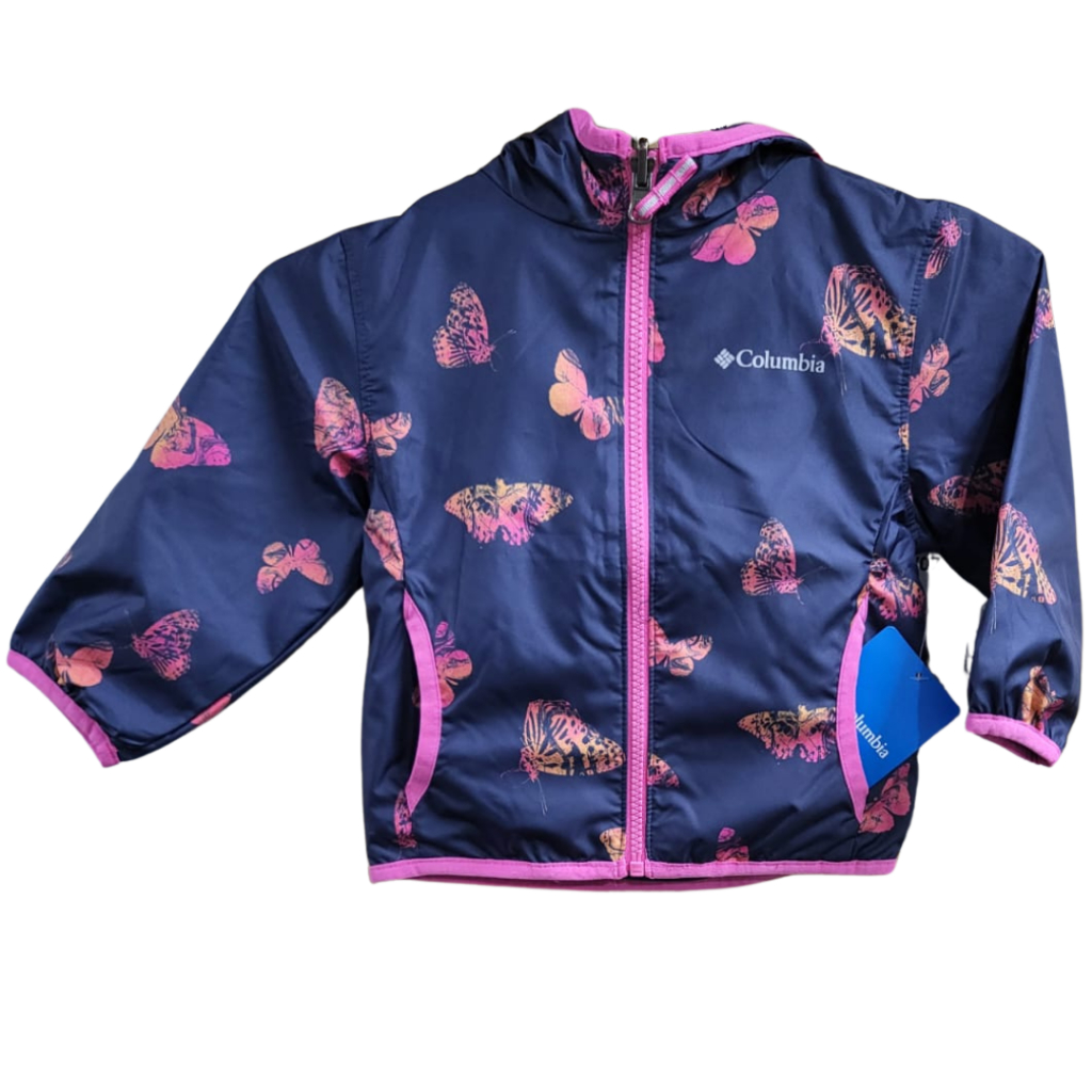 Jaqueta Infantil Columbia G Whitetail Trail II Reversible – Estampa de Borboletas | Tamanho 2 anos