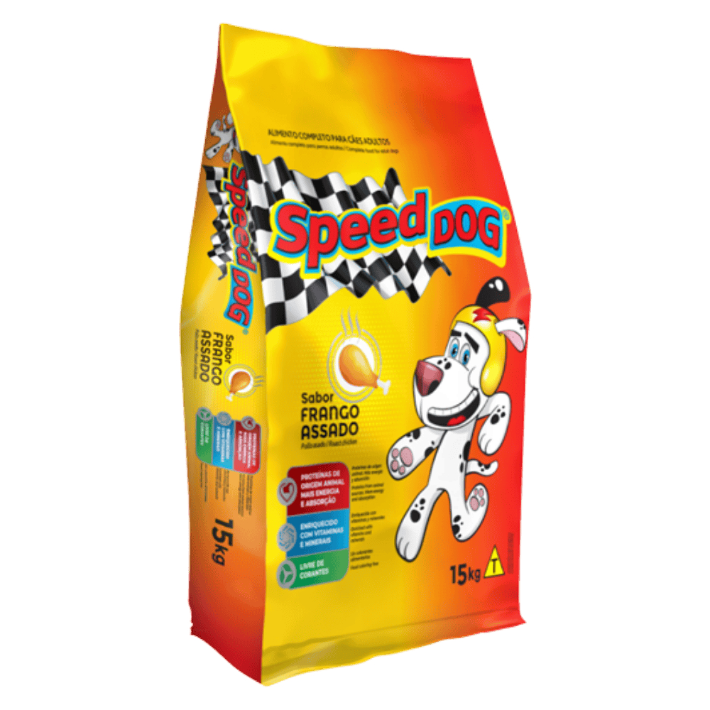 Ração para Cachorro Adulto Speed Dog 18% Proteína 15kg Frango Assado