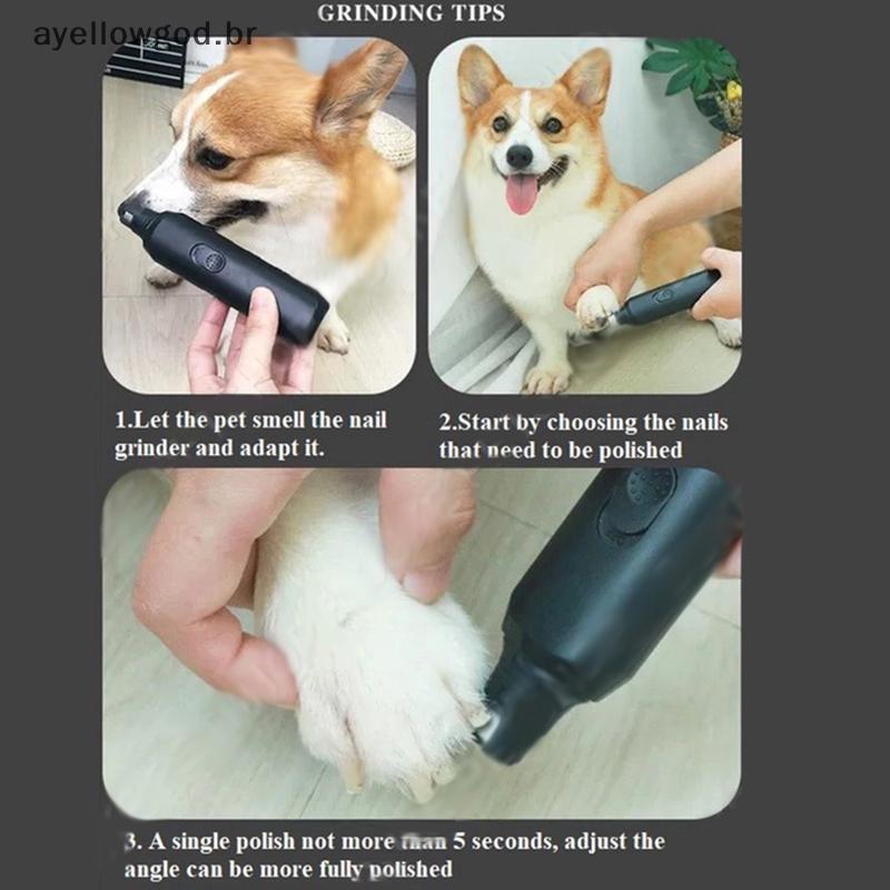 AYBR Moedor De Unhas Elétrico Para Cães E Gatos , Silencioso , Carregamento USB , Profissional , Aparador Animais De Est