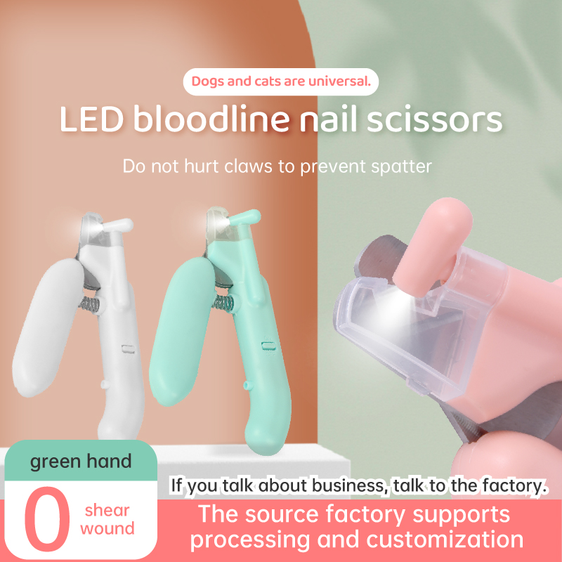 Cortador De Unhas Para Animais De Estimação Cnywu Com Luz LED Aparador Seguro Cães E Gatos Ferramentas De Limpeza Lâmina