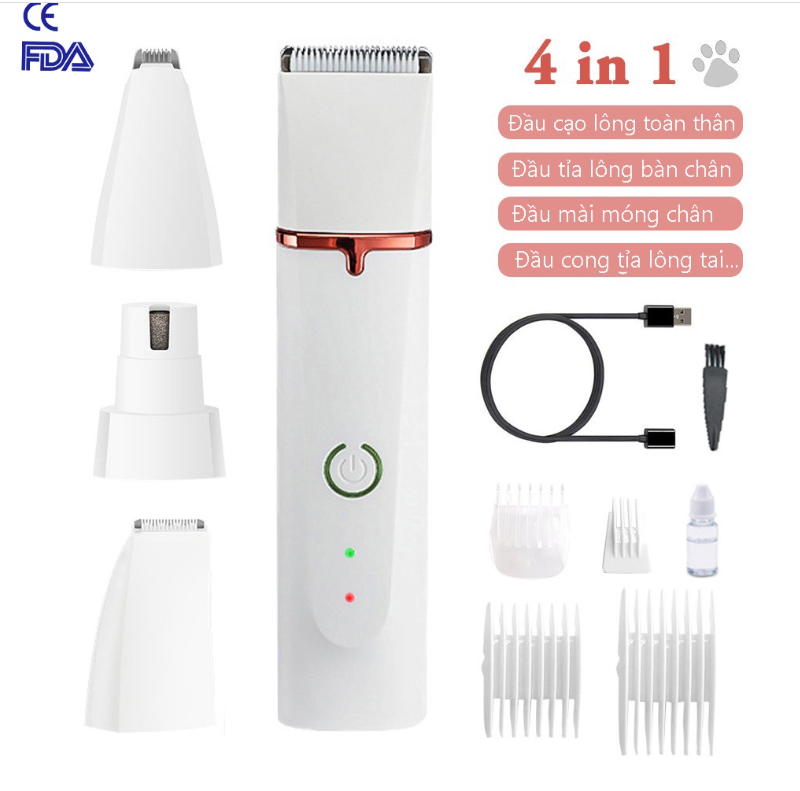 Kit De Preparação Para Cães – Aparador De Patas Sem Fio De Baixo Ruído , Barbeador Gatos E , Recarregável Animais De Est