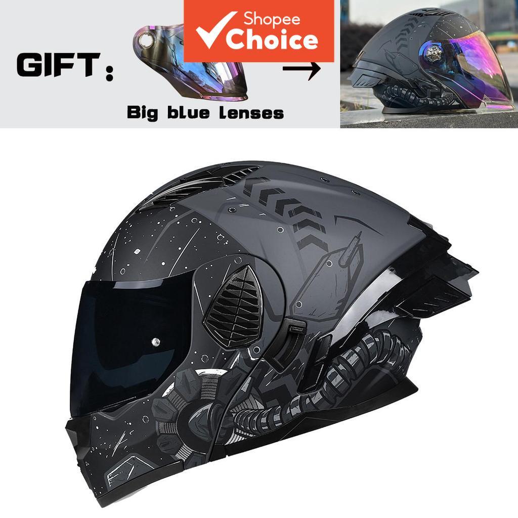 Capacete de Motocicleta 3 em 1 NBTK Galaxy & Stars | Integral a Aberto Conversível com Lentes Duplas, Casco ABS & Forro