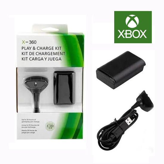 Kit Xbox Carregador E Bateria Para Controle Sem Fio Xbox 360 Slim