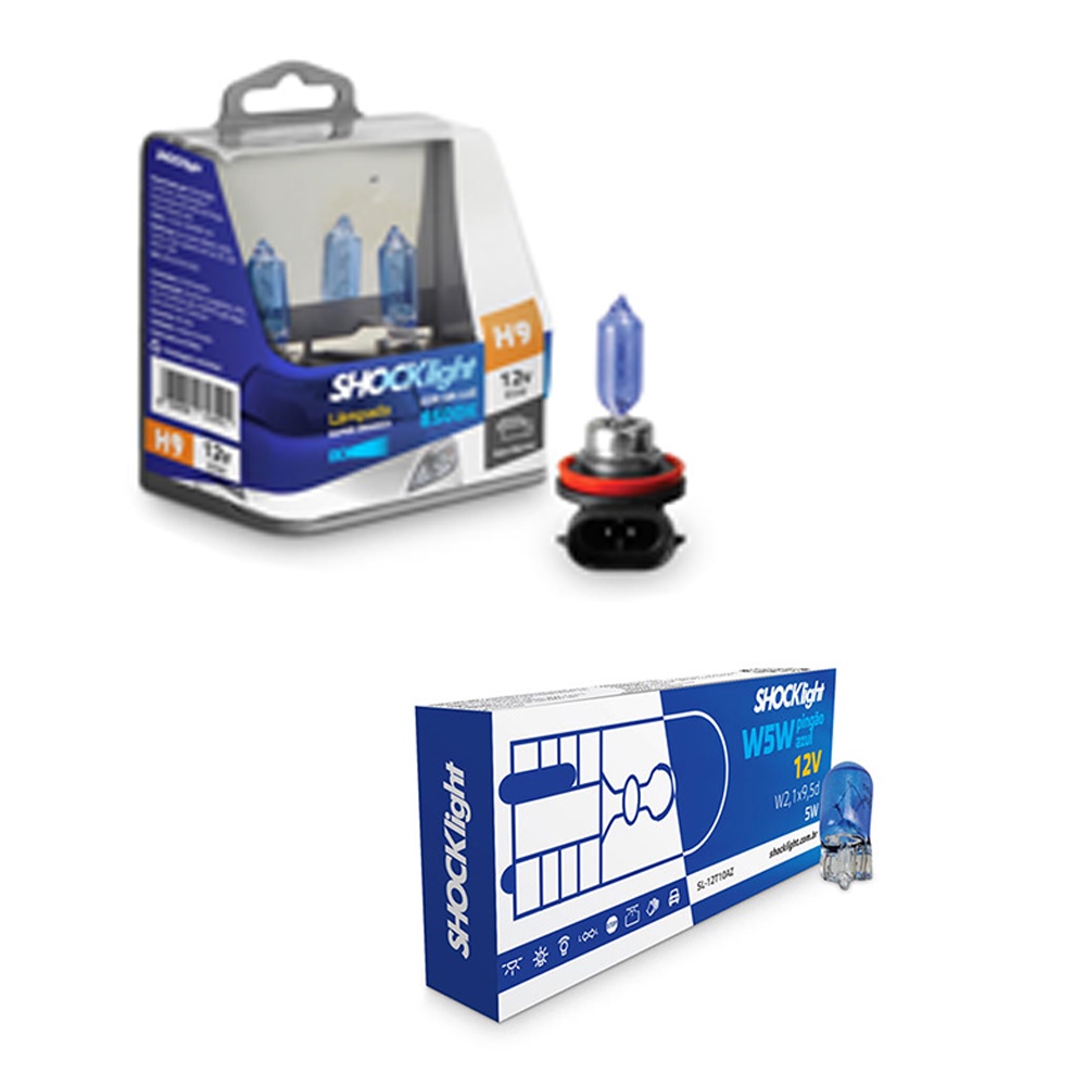 Lâmpadas Super Brancas Farol H9 8500k + Brinde (W5W)