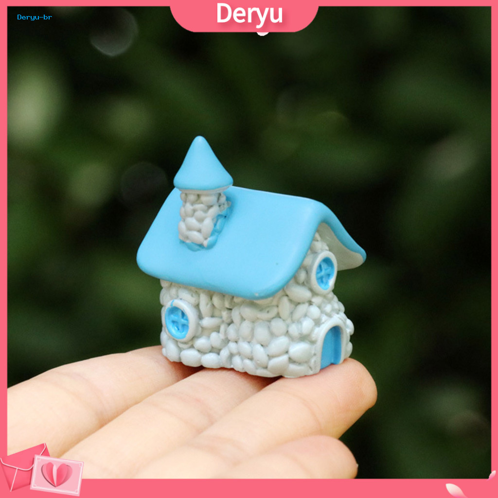 Moss Garden Figurine Miniature Fairy House Resin for Bonsai Terrarium Tiny Village Micro Landscape Accessory Cute Plant