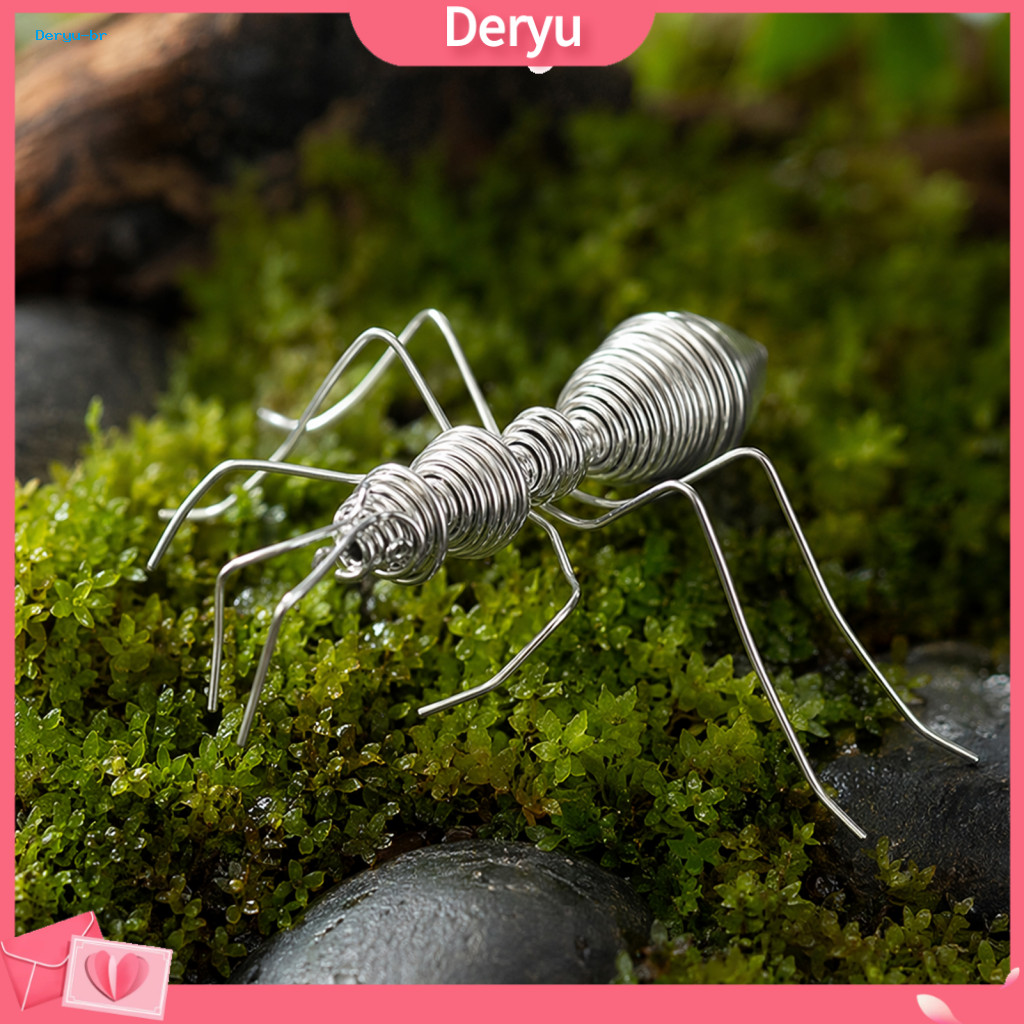 Cultural Display Decorative Metal Ornament Miniature Silver Ant Figurine – Hollow-out Sculpture Minimalist Desk Decor