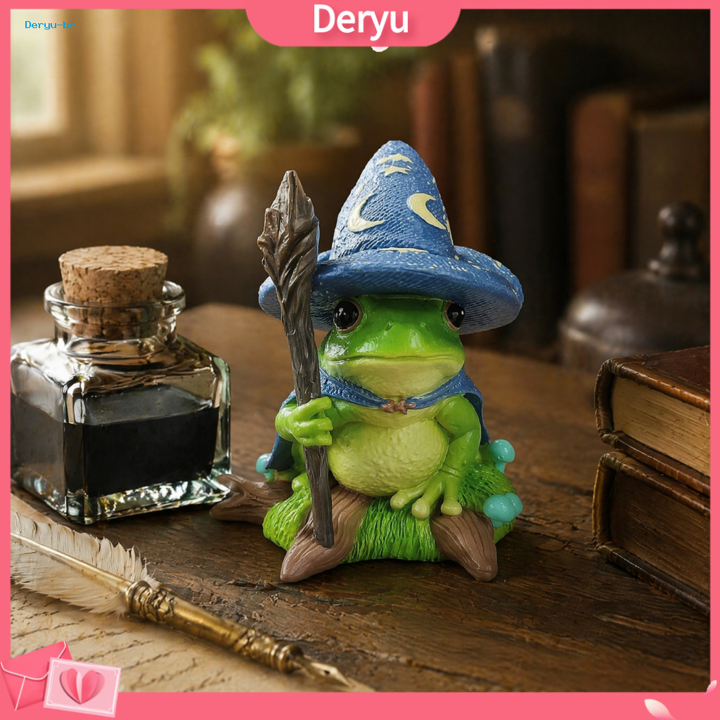 Halloween Frog Ornament Detailed Star Moon Spider Figure Witch Resin Figurine Magic Statue Miniature for Home Decor Desk