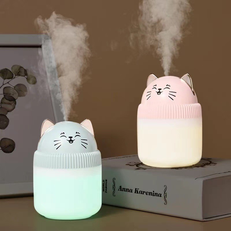 Novo USB bonito gato de estimação dos desenhos animados Desktop umidificador ar doméstico Mini pequeno carro grande nevo