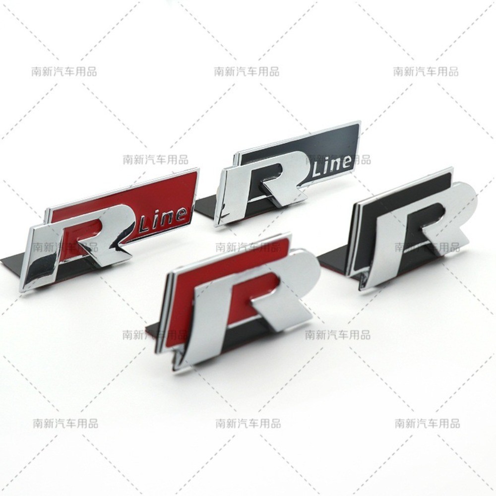 R Rline Metal Grille Emblema Adesivo Decorativo Para Volkswagen Polo Tiguan Acessórios Carro