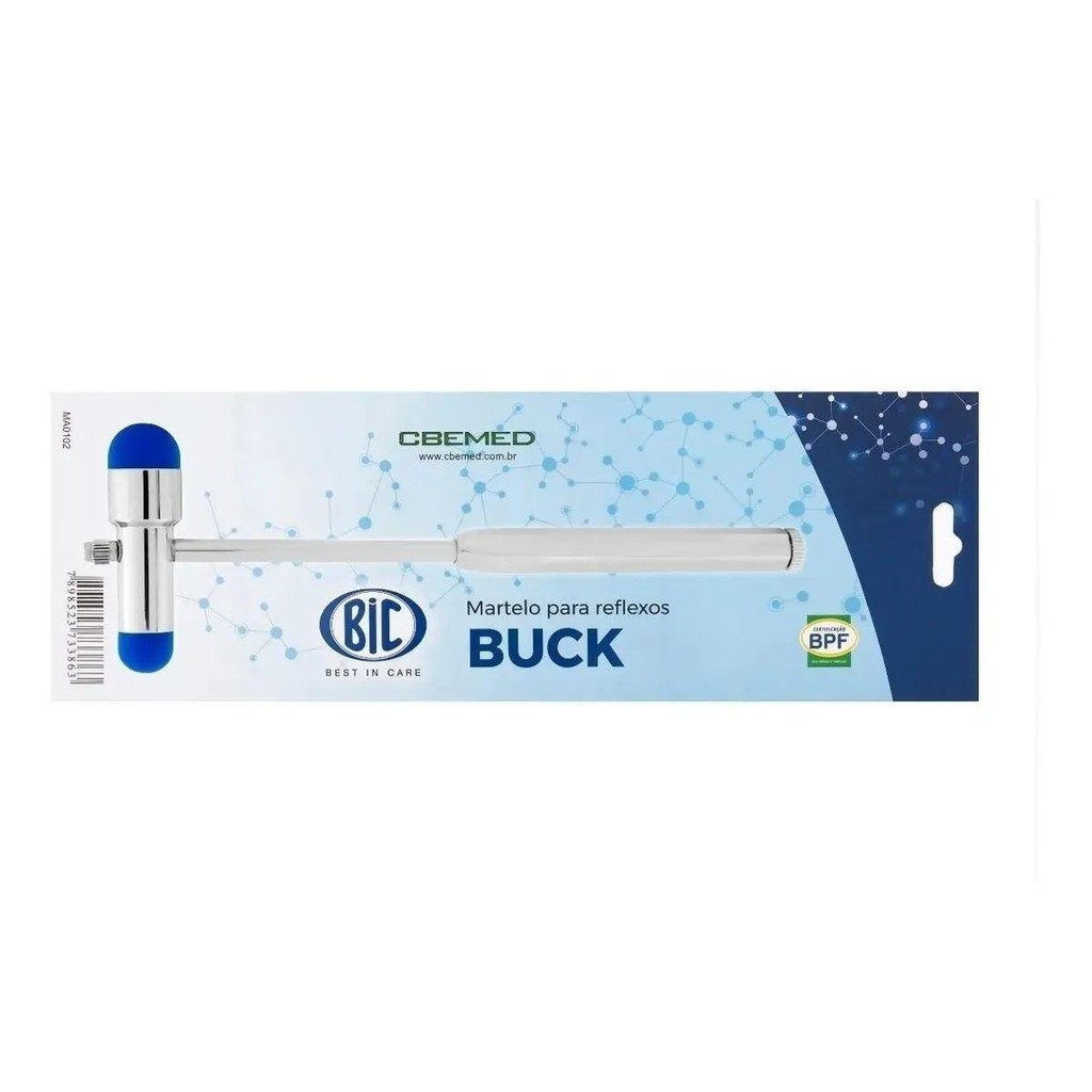 Martelo Neuro Fisio Buck Reflexos Com Pincel E Agulha Bic