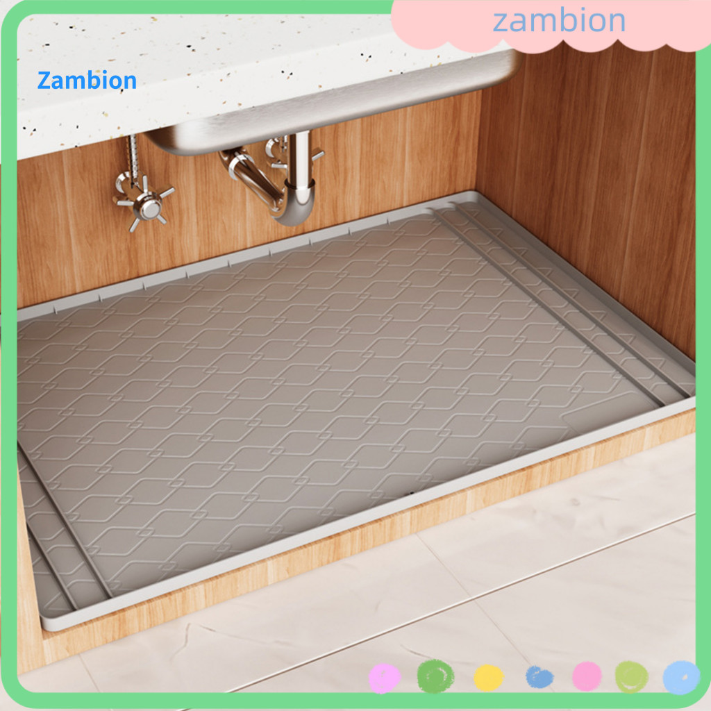 Waterproof Silicone Cabinet Mat under Sink Tray for Bathroom with Raised Edge – Leak-proof Non-slip Liner for Kitchen