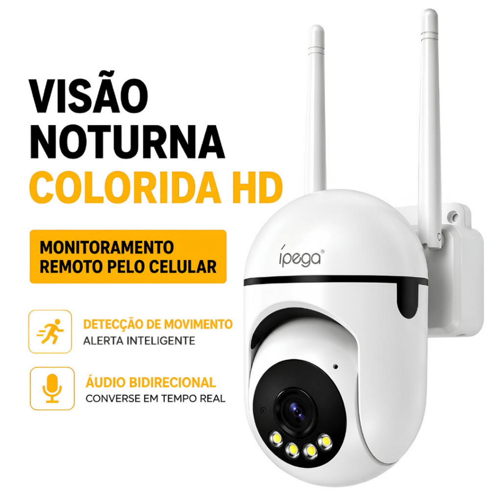 Câmera IP Residencial Wi-Fi 3MP KP-CA260 Rastreamento Humano e Áudio Bidirecional