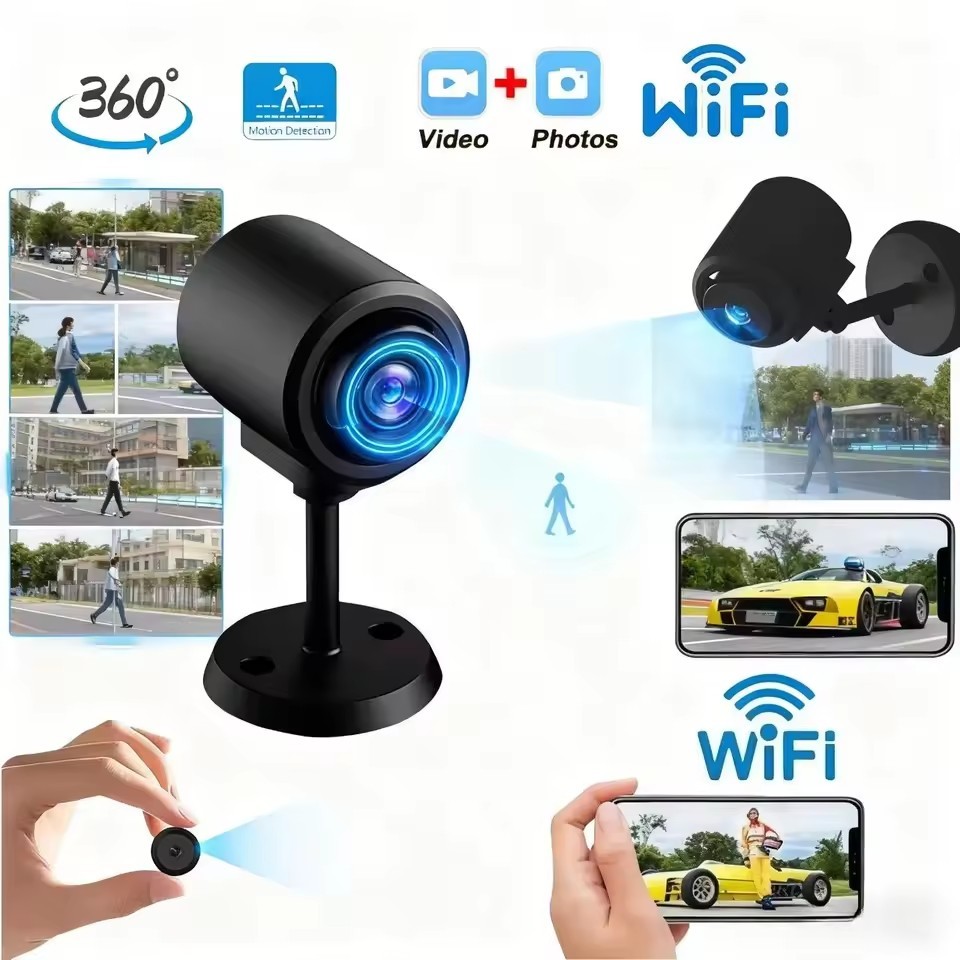 Mini Câmera HD 1080P Com Wi-Fi Para Segurança Residencial Inteligente E Visão Noturna