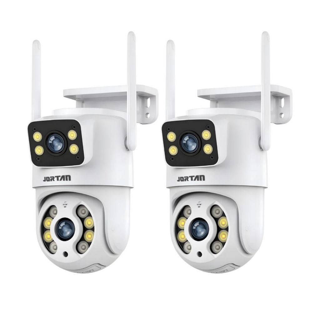 Kit 2 Câmera de Segurança Wi-fi Branco Dome de Dupla Lente com Sensor de Movimento - com App ICSEE