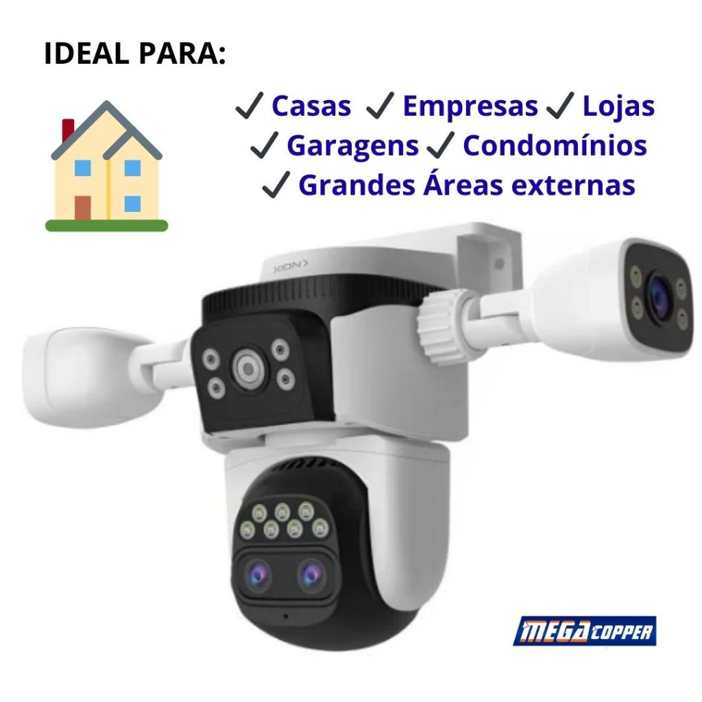 Câmera de Segurança IP 360 Externa Residêncial Wi-Fi Full HD c/Audio Bidirecional