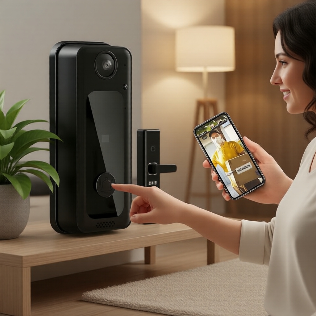 Câmera de campainha Wi-Fi à prova d'água, visão noturna HD, segurança inteligente para uso residencial