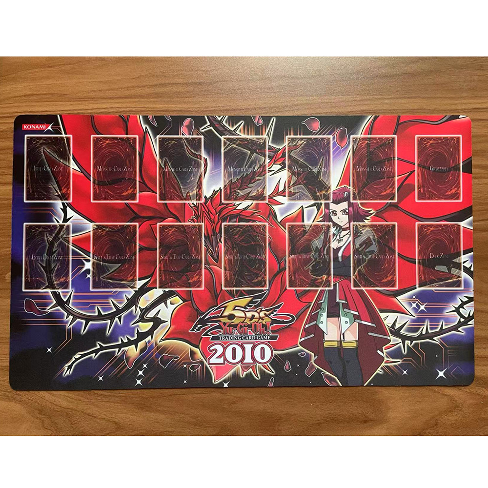 Yu-Gi-Oh Playmat Preto Rosa Dragão Akiza Cartão Pad YGO Tapete KMC TCG YuGiOh Mat-166