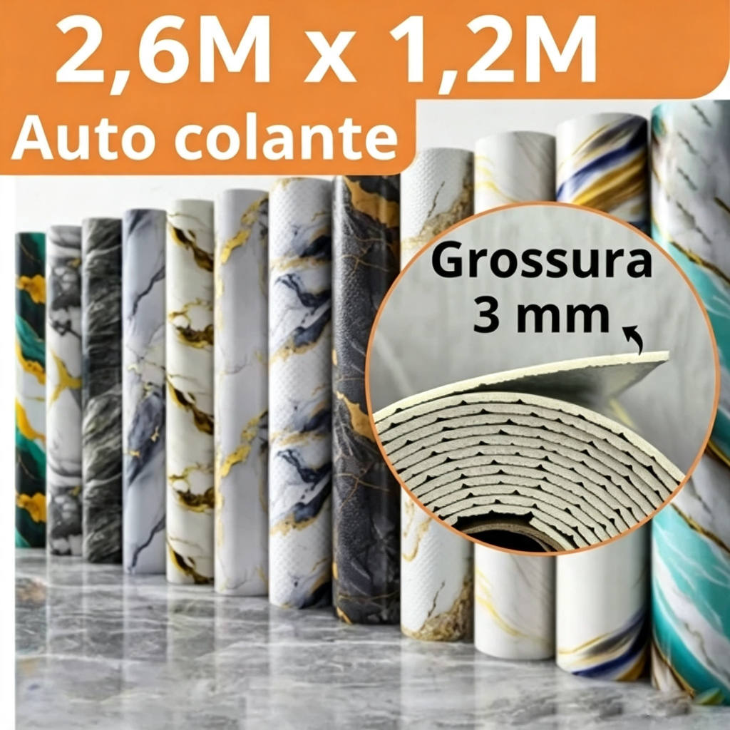 1.2m x 2.6m Self-adhesive Marble Adhesive Plate in Roll Washable Waterproof Adhesive Wall Covering