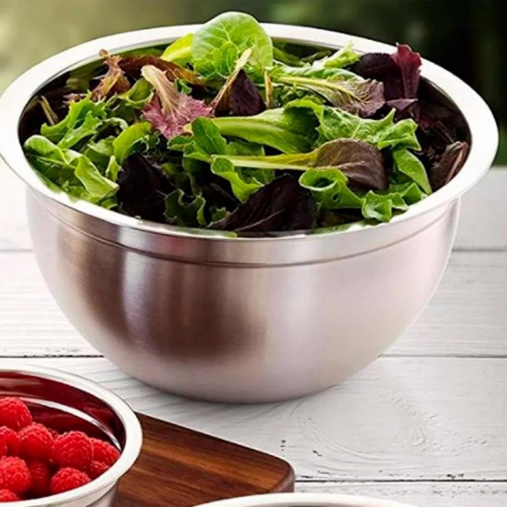 Tigela Inox Bowl 22cm Multiuso Profissional Bolo Salada Confeitaria Batedor Resistente