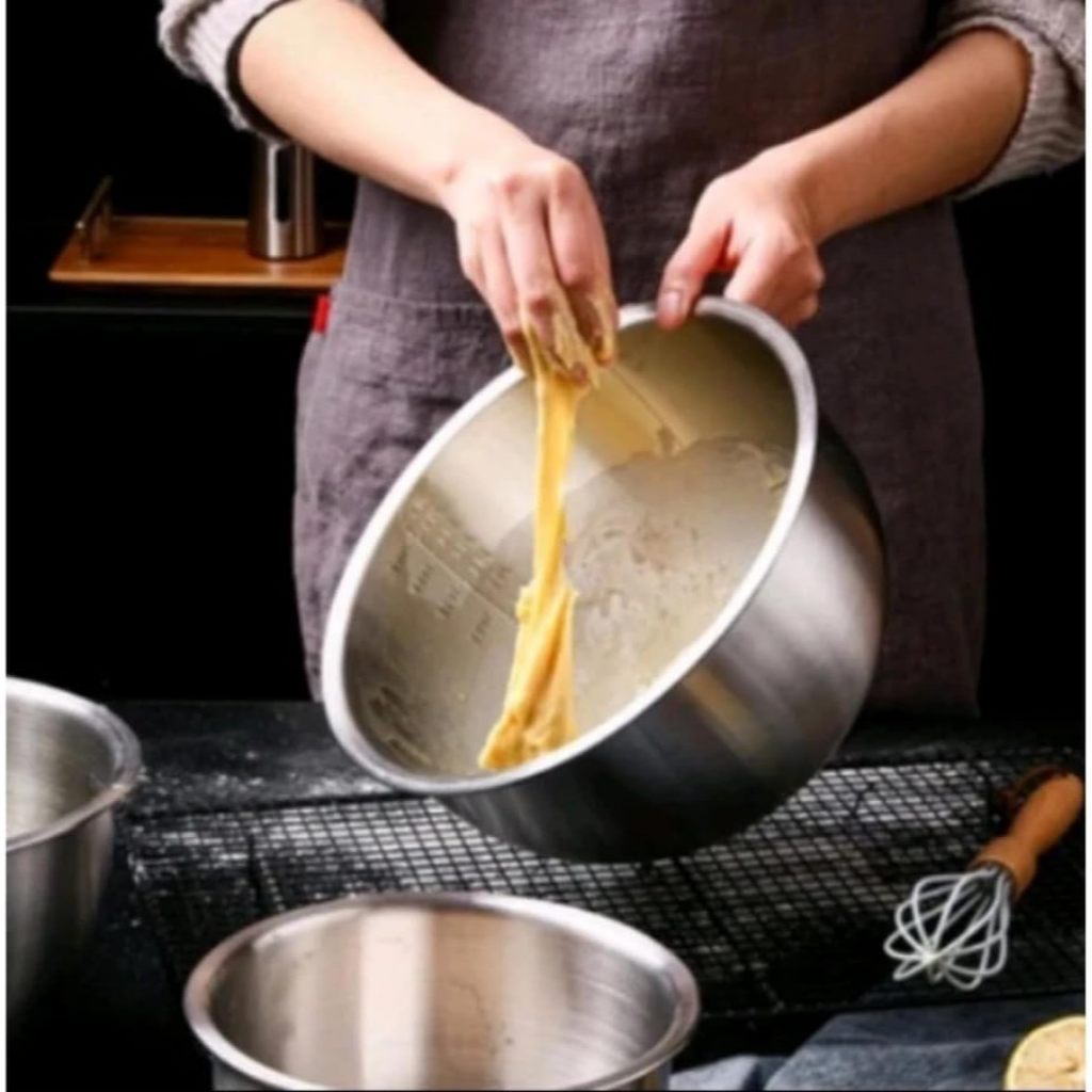Tigela Bowl Inox Aço Inoxidável Confeitaria Profissional 26cm Bolo Claras Gema Mistura Batedor