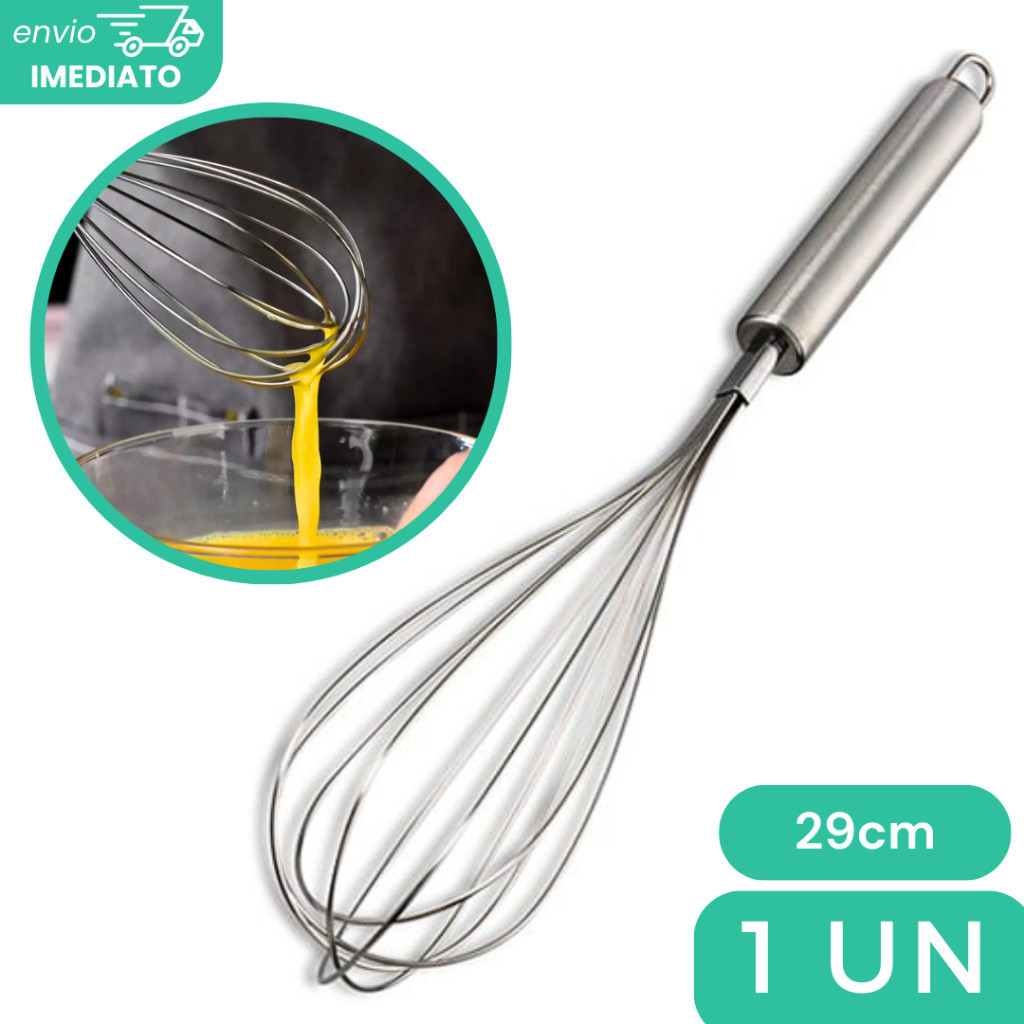 Batedor De Ovo Foue Clara De Aço Inox Manual Mixer Profissional Multiuso Para Cozinha