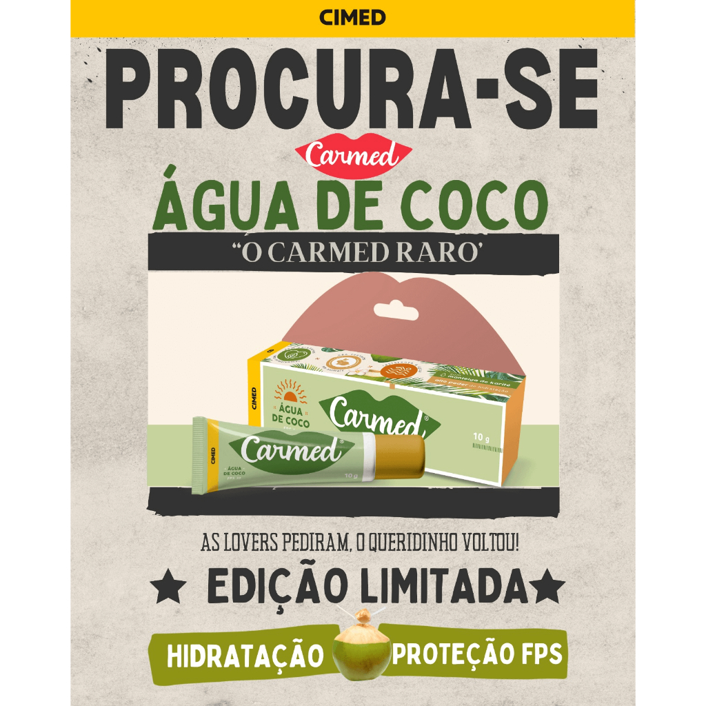 Protetor Labial Carmed Água de Coco 🥥 🚨 Edição Limitada 🚨